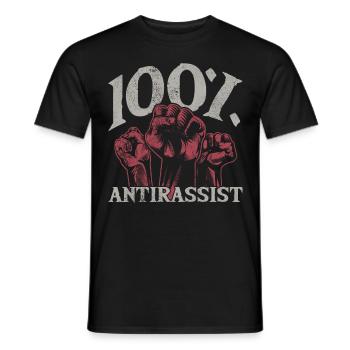 Punk Rock Anti-racism, against racism - Men's T-Shirt - black - Front - AI Model Male 178 light (178cm)