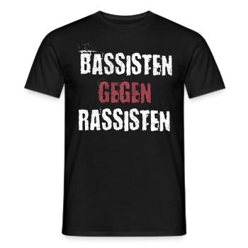 Bassisten gegen Rassisten Bassspieler gegen Rechts - Männer T-Shirt - Schwarz - Vorne - AI Model Male 178 light (178cm)