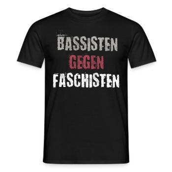 Bassisten gegen Rassisten Bassspieler gegen Rechts - Männer T-Shirt - Schwarz - Vorne - AI Model Male 178 light (178cm)