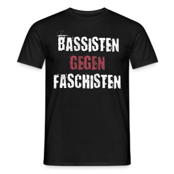 Bassisten gegen Rassisten Bassspieler gegen Rechts - Männer T-Shirt - Schwarz - Vorne - AI Model Male 178 light (178cm)