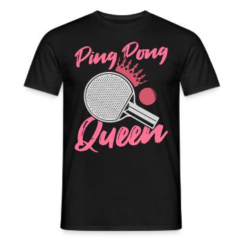 Ping Pong Spielerin Girl Frauen Damen Outfit! - Männer T-Shirt - Schwarz - Vorne - AI Model Male 178 light (178cm)