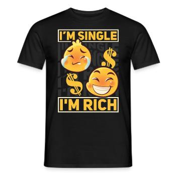 Solo, Célibataire Hommes + Femmes, Premier Rendez-vous, Reich - T-shirt homme - noir - Devant - AI Model Male 178 light (178cm)