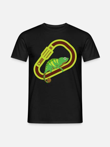 Bouldern, Klettern, Freiklettern Chameleon Boulder - Männer T-Shirt - Schwarz