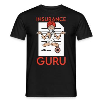 Conseiller en placement, gourou des courtiers d’assurance - T-shirt homme - noir - Devant - AI Model Male 178 light (178cm)