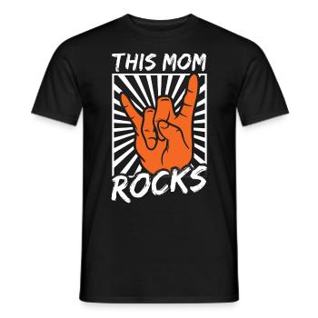 "This Mom Rocks" beste Mama, Mutter, Rock and Roll - Männer T-Shirt - Schwarz - Vorne - AI Model Male 178 light (178cm)
