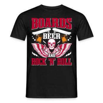 Rock and Roll, Beer Concert Skateboarding - Men's T-Shirt - black - Front - AI Model Male 178 light (178cm)