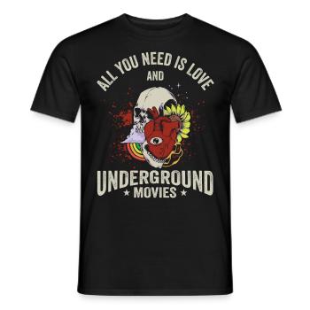Underground Film, Independent Cinema, Horror - Männer T-Shirt - Schwarz - Vorne - AI Model Male 178 light (178cm)