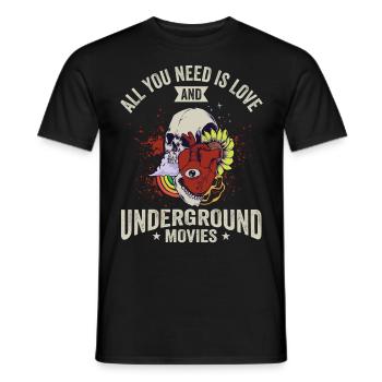 Underground Film, Independent Cinema, Horror - Männer T-Shirt - Schwarz - Vorne - AI Model Male 178 light (178cm)
