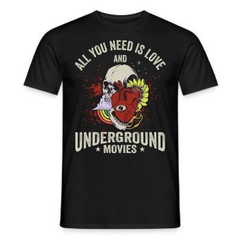 Underground Film, Independent Cinema, Horror - Männer T-Shirt - Schwarz - Vorne - AI Model Male 178 light (178cm)
