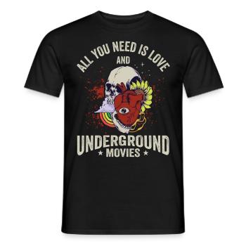 Underground Film, Independent Cinema, Horror - Männer T-Shirt - Schwarz - Vorne - AI Model Male 178 light (178cm)