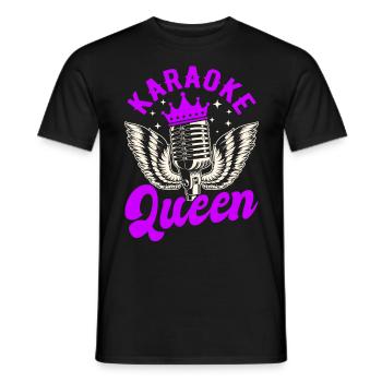 Queen Karaoke Bar, Party, Company Party, Women - Men's T-Shirt - black - Front - AI Model Male 178 light (178cm)