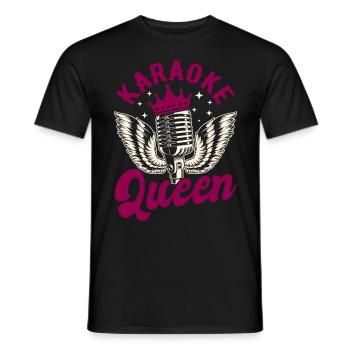 Queen Karaoke Bar, Party, Company Party, Women - Men's T-Shirt - black - Front - AI Model Male 178 light (178cm)