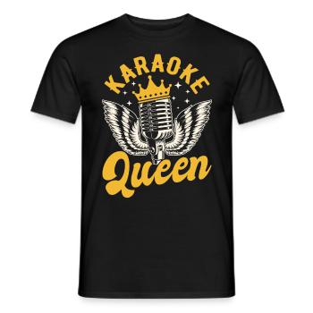 Queen Karaoke Bar, Party, Company Party, Women - Men's T-Shirt - black - Front - AI Model Male 178 light (178cm)