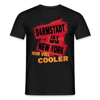 Darmstadt Germany saying is like New York - Men's T-Shirt - black - Front - AI Model Male 178 light (178cm)