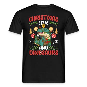 Dinosaur Dino Young Boy Christmas Gift - Men's T-Shirt - black - Front - AI Model Male 178 light (178cm)
