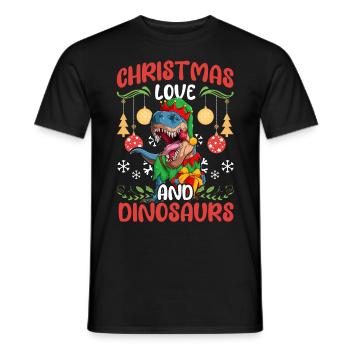 Dinosaur Dino Young Boy Christmas Gift - Men's T-Shirt - black - Front - AI Model Male 178 light (178cm)