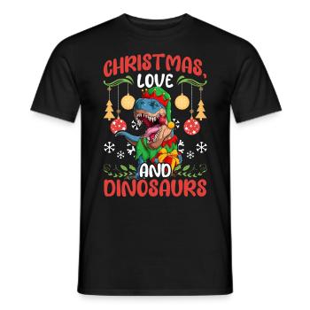 Dinosaur Dino Young Boy Christmas Gift - Men's T-Shirt - black - Front - AI Model Male 178 light (178cm)