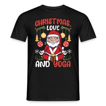 Yogini Yoga Meditation Christmas, Love and Yoga - Men's T-Shirt - black - Front - AI Model Male 178 light (178cm)