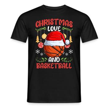 Basketball Équipe Club Noël Amour - T-shirt homme - noir - Devant - AI Model Male 178 light (178cm)