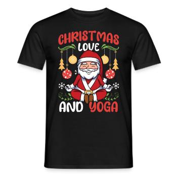 Yogini Yoga Meditation Christmas, Love and Yoga - Men's T-Shirt - black - Front - AI Model Male 178 light (178cm)