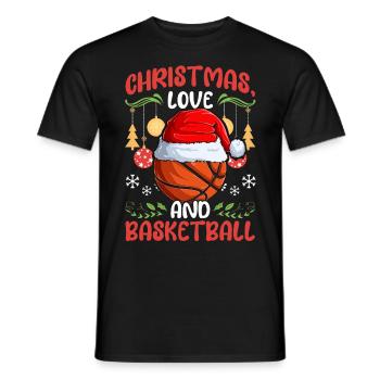Basketball Équipe Club Noël Amour - T-shirt homme - noir - Devant - AI Model Male 178 light (178cm)