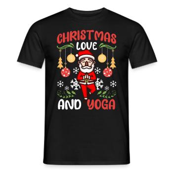 Yogini Yoga Meditation Christmas, Love and Yoga - Men's T-Shirt - black - Front - AI Model Male 178 light (178cm)