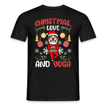Yogini Yoga Meditation Christmas, Love and Yoga - Men's T-Shirt - black - Front - AI Model Male 178 light (178cm)