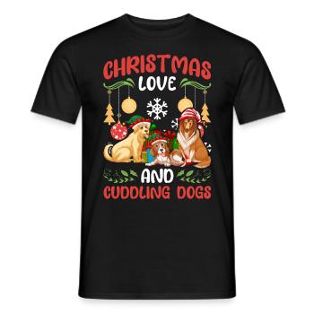 Dog Pug Animal Love Noël, l’amour et les chiens - T-shirt homme - noir - Devant - AI Model Male 178 light (178cm)