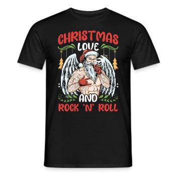 Heavy Hard Metal Weihnachten, Liebe Rock 'n' Roll - Männer T-Shirt - Schwarz - Vorne - AI Model Male 178 light (178cm)