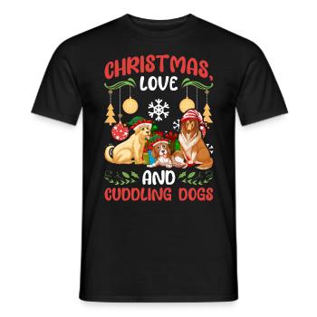 Dog Pug Animal Love Noël, l’amour et les chiens - T-shirt homme - noir - Devant - AI Model Male 178 light (178cm)
