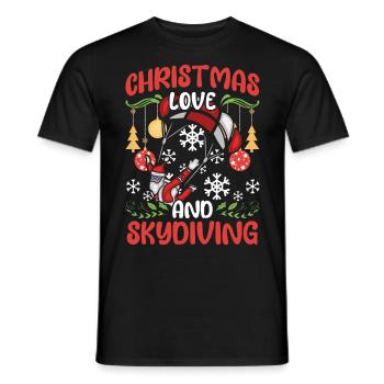 Fallschirm Skydive Weihnachten Liebe und Skydiving - Männer T-Shirt - Schwarz - Vorne - AI Model Male 178 light (178cm)