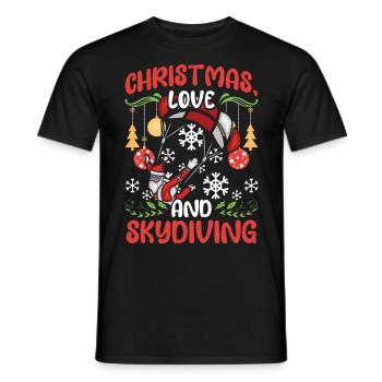 Fallschirm Skydive Weihnachten Liebe und Skydiving - Männer T-Shirt - Schwarz - Vorne - AI Model Male 178 light (178cm)