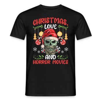 Horror Movie Kino Santa Weihanchten Liebe Horror - Männer T-Shirt - Schwarz - Vorne - AI Model Male 178 light (178cm)