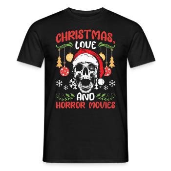 Horror Movie Kino Santa Weihanchten Liebe Horror - Männer T-Shirt - Schwarz - Vorne - AI Model Male 178 light (178cm)