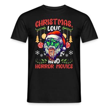 Horror Movie Zombie Santa Weihanchten Liebe Horror - Männer T-Shirt - Schwarz - Vorne - AI Model Male 178 light (178cm)