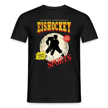 Eishockey Eishockeyspieler Spieler Vintage Retro - Männer T-Shirt - Schwarz - Vorne - AI Model Male 178 light (178cm)