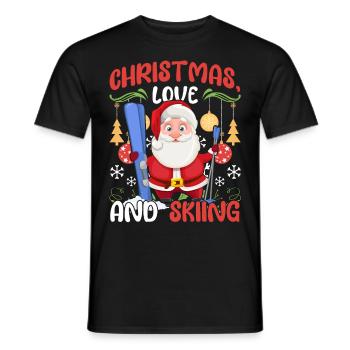 Schiurlaub Schifahrer Weihnachten Liebe Schifahren - Männer T-Shirt - Schwarz - Vorne - AI Model Male 178 light (178cm)