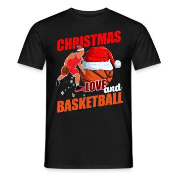 Basketball Équipe Club Noël Amour - T-shirt homme - noir - Devant - AI Model Male 178 light (178cm)