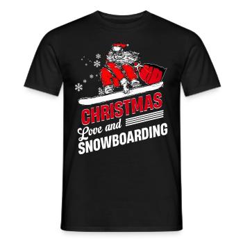 Boarder Snowboarder Christmas Love Snowbaord - Men's T-Shirt - black - Front - AI Model Male 178 light (178cm)