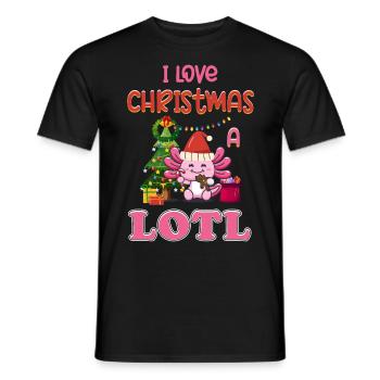 Love Christmas a LOTL, Liebe Weihnachten Axolotl - Men's T-Shirt - black - Front - AI Model Male 178 light (178cm)