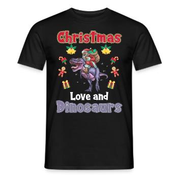 Dino Garçon Garçon Enfants Noël Amour Dinosaure - T-shirt homme - noir - Devant - AI Model Male 178 light (178cm)