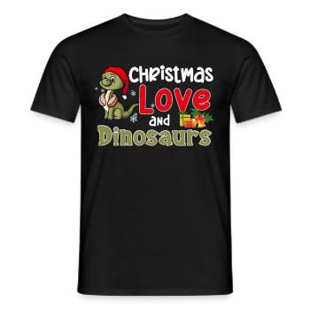 Dino Boy Boy Children Christmas Love Dinosaurs - Men's T-Shirt - black - Front - AI Model Male 178 light (178cm)