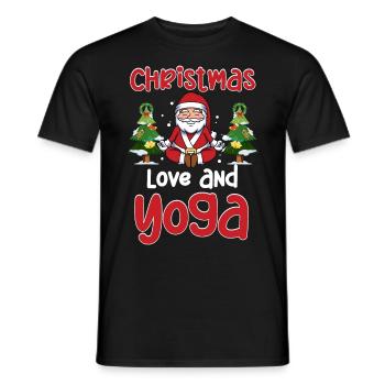 Yogini Yoga Meditation Christmas, Love and Yoga - Men's T-Shirt - black - Front - AI Model Male 178 light (178cm)