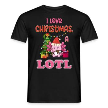 Love Christmas a LOTL, Liebe Weihnachten Axolotl - Men's T-Shirt - black - Front - AI Model Male 178 light (178cm)