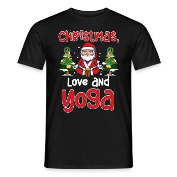 Yogini Yoga Meditation Christmas, Love and Yoga - Men's T-Shirt - black - Front - AI Model Male 178 light (178cm)