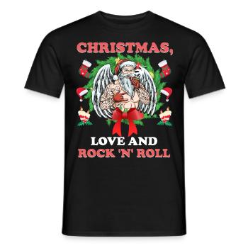Heavy Hard Metal Weihnachten, Liebe Rock 'n' Roll - Männer T-Shirt - Schwarz - Vorne - AI Model Male 178 light (178cm)