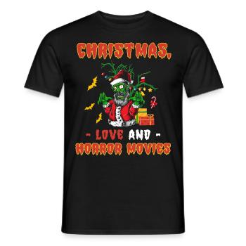 Horror Movie Zombie Santa Weihanchten Liebe Horror - Männer T-Shirt - Schwarz - Vorne - AI Model Male 178 light (178cm)