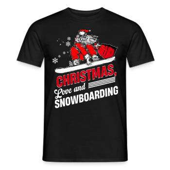 Boarder Snowboarder Christmas Love Snowbaord - Men's T-Shirt - black - Front - AI Model Male 178 light (178cm)