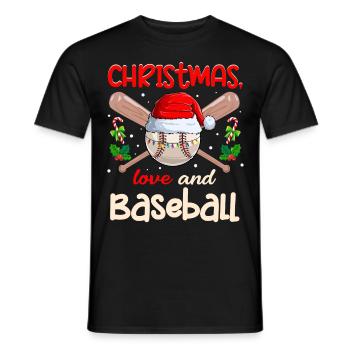 Joueur de baseball Club Amour de Noël - T-shirt homme - noir - Devant - AI Model Male 178 light (178cm)