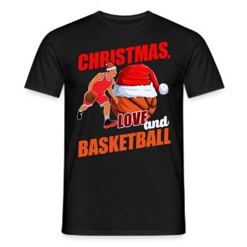 Basketball Équipe Club Noël Amour - T-shirt homme - noir - Devant - AI Model Male 178 light (178cm)